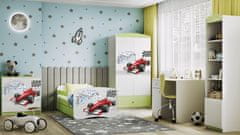 Kocot kids Dětská skříň Babydreams 90 cm závodní auto zelená