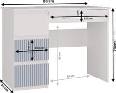 Topeshop Dětský psací stůl MALWA ARTESO bílo-modrý levý
