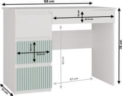 Topeshop Dětský psací stůl MALWA ARTESO bílo-zelený levý