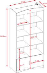 Kocot kids Dětský regál Classic 90 cm bílý