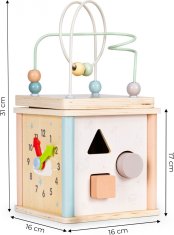 EcoToys Dřevěná edukační kostka Sorter hnědá