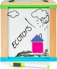 EcoToys Dřevěná edukační kostka House hnědá