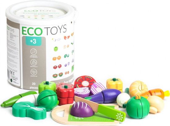 EcoToys Dřevěná zelenina na sekání - 20 kusů