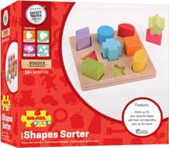 Bigjigs Toys Dřevěné kostky CUBES tvary a barvy