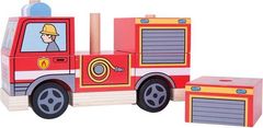 Bigjigs Toys Dřevěné nasazovací hasičské auto FIREMAN