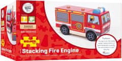 Bigjigs Toys Dřevěné nasazovací hasičské auto FIREMAN