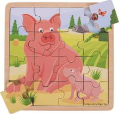 Bigjigs Toys Dřevěné puzzle PIG FAMILY