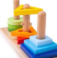 Bigjigs Toys Dřevěné nasazovací geometrické tvary GEOMETRIO vícebarevné