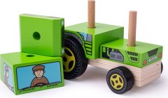 Bigjigs Toys Dřevěný nasazovací traktor TRACTOR