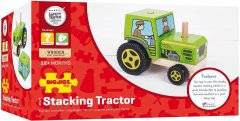 Bigjigs Toys Dřevěný nasazovací traktor TRACTOR