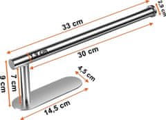 TZB Držák na kuchyňské utěrky Pargo stříbrný