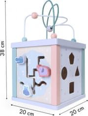 EcoToys Edukační dřevěná kostka Sorter barevná