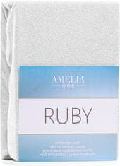 AmeliaHome Froté prostěradlo s gumou Ruby bílé, velikost 180-200x200+30