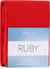 AmeliaHome Froté prostěradlo s gumou Ruby červené, velikost 160-180x200+30