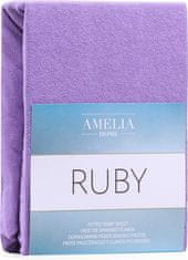 AmeliaHome Froté prostěradlo s gumou Ruby fialové, velikost 200-220x200+30