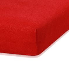 AmeliaHome Froté prostěradlo s gumou Ruby červené, velikost 160-180x200+30