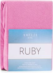 AmeliaHome Froté prostěradlo s gumou Ruby růžové, velikost 100-120x200+30