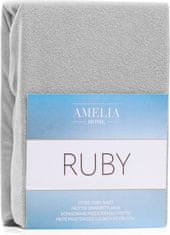 AmeliaHome Froté prostěradlo s gumou Ruby šedé, velikost 120-140x200+30