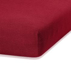 AmeliaHome Froté prostěradlo s gumou Ruby tmavě červené, velikost 120-140x200+30