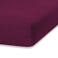 AmeliaHome Froté prostěradlo s gumou Ruby višňová, velikost 120-140x200+30