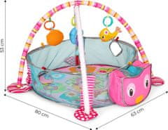 EcoToys Interaktivní hrací deka 3v1 s míčky modrá/růžová