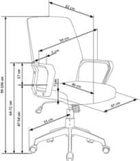 Halmar Kancelářská židle Spiolla šedá/bílá