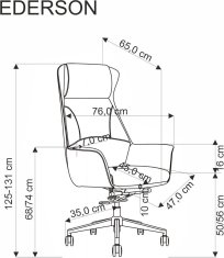 Halmar Kancelářské křeslo EDERSON eko kůže cappuccino