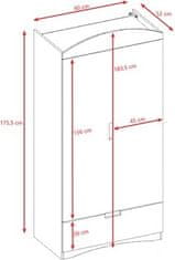 Kocot kids Klasická skříň Kocta 90 cm bílá