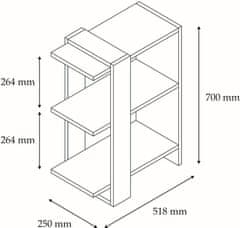 Kalune Design Knihovna Funda ořech/bílá