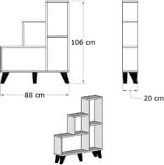 Kalune Design Knihovna Nisano bílá