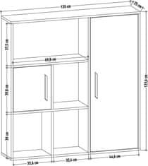 Hanah Home Knihovna Ridge 120 cm bílá