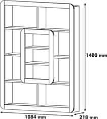 Kalune Design Knihovna Orkide bílá/ořech