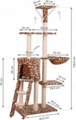 ModernHome Kočičí škrabadlo Panterka 138 cm