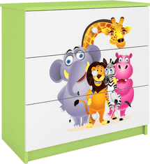 Kocot kids Komoda Babydreams 80 cm ZOO zelená