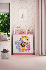 Kocot kids Komoda Babydreams 80 cm ZOO růžová