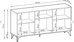 Piaski Komoda Diamond 154 cm dub/černá