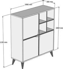 Kalune Design Komoda Pulse 100 cm bílá