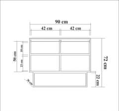 Hanah Home Komoda Ruba III 90 cm ořech