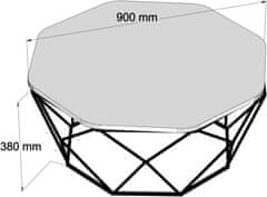 Kalune Design Konferenční stolek Diamond 90 cm bílo-černý