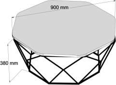 Hanah Home Konferenční stolek Diamond 90 cm černý mramor