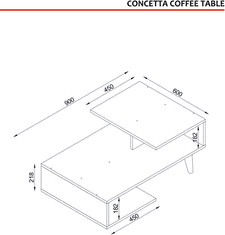 Kalune Design Konferenční stolek Concetta bílý