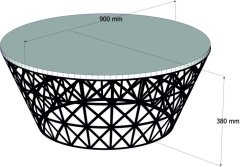 Kalune Design Konferenční stolek Ferforje 90 cm ořech/černý