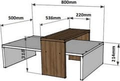 Kalune Design Konferenční stolek Glow ořech/bílý