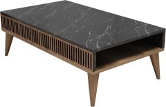 Hanah Home Konferenční stolek Milan 105 cm ořech/černý mramor