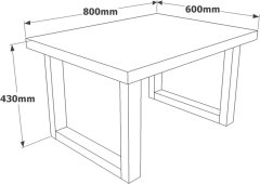 Hanah Home Konferenční stolek MN02 - BA 80 cm ořech/antracit