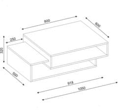 Kalune Design Konferenční stolek Tab červeno-bílý