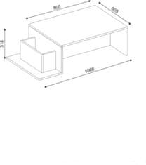 Kalune Design Konferenční stolek Pot bílo-hnědý