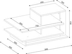 Kalune Design Konferenční stolek Venüs bílo-hnědý