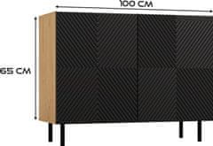 Topeshop Komoda KAMA 100 cm dub artisan/černá