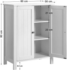 Songmics Koupelnová skříňka Agnes 60x30x80 cm bílá